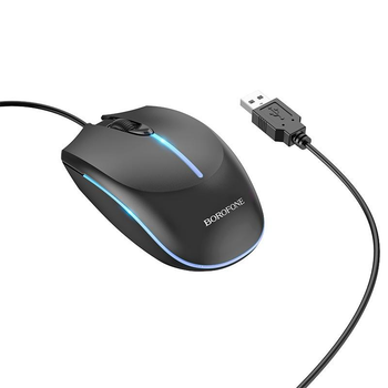 Мышь Borofone проводная для ПК ноутбука Soaring game luminous Black (BG10 Black)