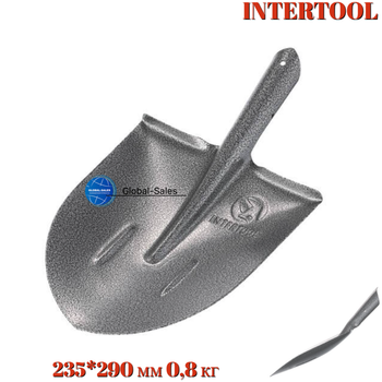 Лопата штыковая американка Intertool 0.8 кг с ребрами жесткости (FT-2000)