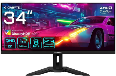 Монітор 34" GIGABYTE M34WQ 2K IPS 144 Гц Б/В
