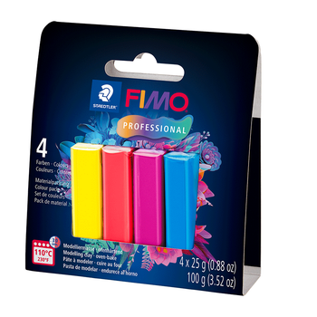 Полимерная глина Fimo в комплекте, 4 шт. по 25 г., Professional True colours, (8043-S1)