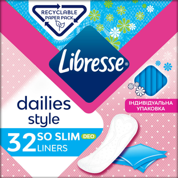 Прокладки гігієнічні Libresse Dailies Style So Slim Deo 32 шт (7322540465099)