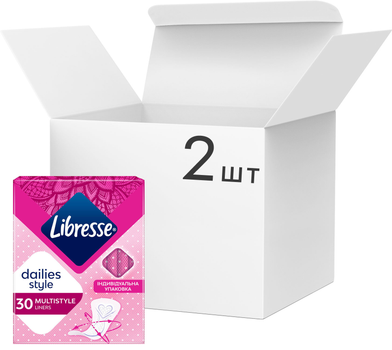 Упаковка щоденних прокладок Libresse Dailies style Multistyle Liners 2 пачки по 30 шт (7322540678642_1)