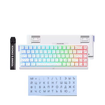 Игровая механическая клавиатура MCHOSE Ace68 8K Magnetic Switch с RGB подсветкой White Contour Line, ENG + наклейки UA\RU