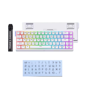 Игровая механическая клавиатура MCHOSE Ace68 8K Magnetic Switch с RGB подсветкой White, ENG + наклейки UA\RU