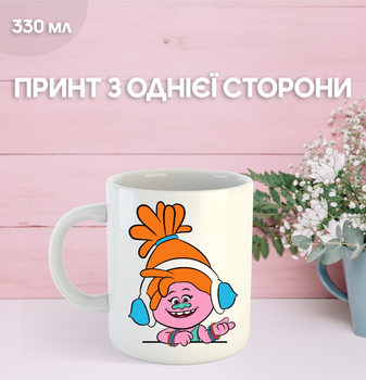 Кружка Тролли с принтом керамическая чашка Trolls 330 мл Uk_824