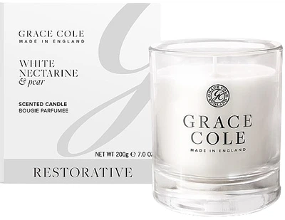 Ароматическая свеча в стакане - Grace Cole White Nectarine & Pear Scented Candle 200g (1385518-32004749)