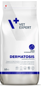 Cухий корм Vet Expert Dermatosi ветеринарний корм для собак Dermatosis з лососем та картоплею 12 кг (5902768346572)