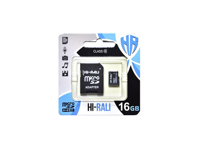 Карта пам'яті Hi-Rali 16 GB microSDHC class 10 + SD Adapter (HI-16GBSD10U1-01)