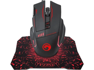 Комплект (миша + килимок) Marvo G909L USB G1 Black (G909L+G1)