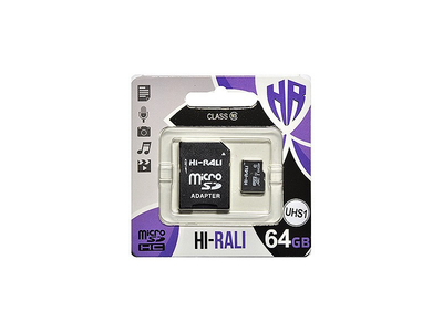 Карта пам'яті Hi-Rali 64 GB microSDXC class 10 UHS-I + SD Adapter (HI-64GBSDCL10-01)