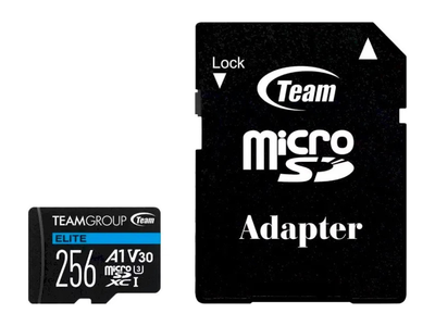 Карта пам'яті Team 256 GB microSDXC UHS-I (U3) V30 A1 Elite + SD-адаптер TEAUSDX256GIV30A103