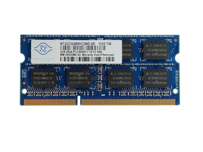 Оперативная память для ноутбука SODIMM Nanya DDR3 2Gb 1066MHz PC3-8500S (NT2GC64B8HC0NS-BE) 14043 Б/У