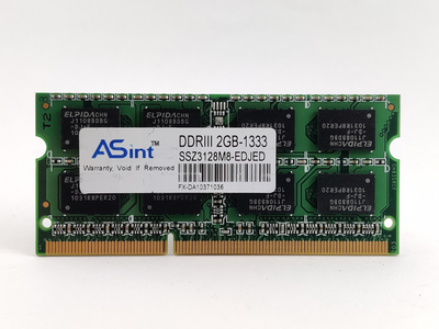 Оперативная память для ноутбука SODIMM ASint DDR3 2Gb 1333MHz PC3-10600S (SSZ3128M8-EDJED) 13362 Б/У