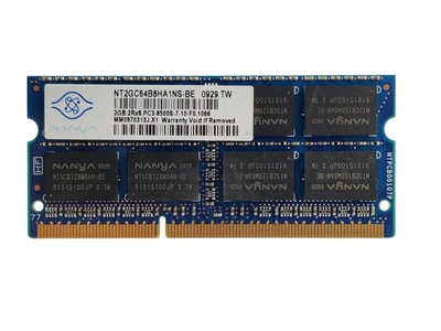 Оперативная память для ноутбука SODIMM Nanya DDR3 2Gb 1066MHz PC3-8500S (NT2GC64B8HA1NS-BE) 14057 Б/У