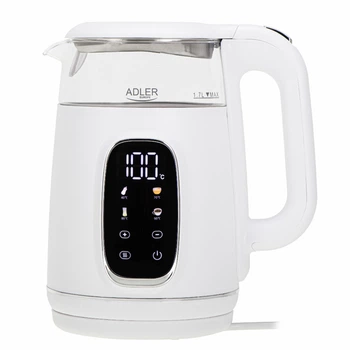 Электрочайник ADLER AD 1305 White/Silver POLAND 1.7L с регулятором температуры