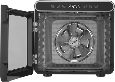 Дегидратор Sencor SFD7750SS: сушка продуктов на 7 поддонах (30 см x 28 см), электронное управление, мощность 600 Вт