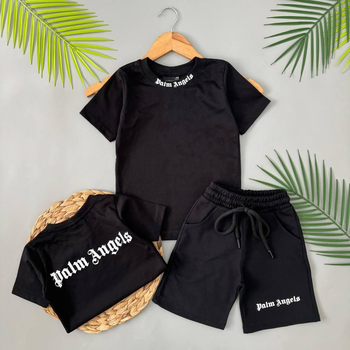 Летний комплект для мальчика Palm Angels 146-152 см Чёрный