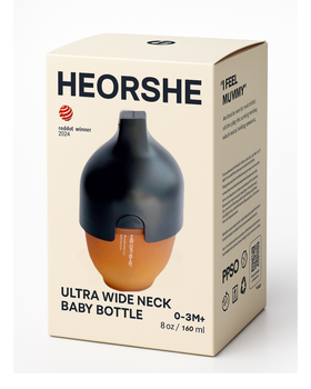 Бутылочка антиколиковая HEORSHE new Black, 160 ml