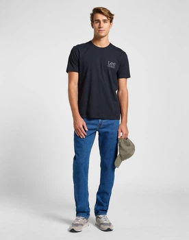 Футболка LEE Subtle Logo Tee Unionall Black (112365455) Синий M-00