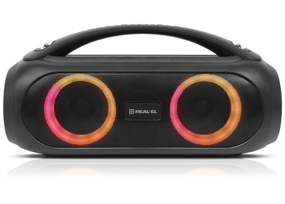 Портативна колонка бумбокс REAL-EL RX745 Boombox 40W Bluetooth TWS, RGB, Black.