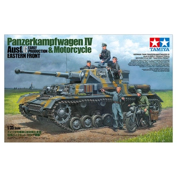 Збірна модель Tamiya Panzerkampfwagen IV Ausf G. та мотоцикл східний фронт 1:35 I V.G & Motorcycle EF 25209