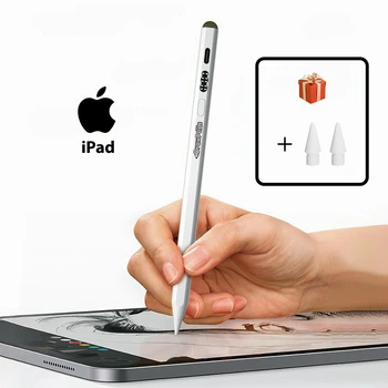 Профессиональный стилус для планшета iPad точный апл айпад чувствительный с дисплеем антикасание Palm Rejection Type-C ёмкостная сенсорная графическая магнитная Pencil ручка для рисования работы письма заметок DrawPen Pad Pro + 2 наконечника в комплекте