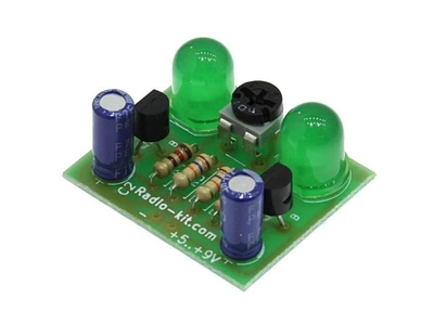 Световой эффект мультивибратор-мигалка, 2 зеленых светодиода Radio-KIT K122G Набор Радиоконструктор для самостоятельной пайки