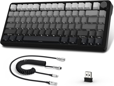 Клавіатура Attack Shark X85 Black Gradient Бездротова Ігрова Механічна. 2.4G/Bluetooth/Кабель. Батарея 5000mAh. 75%