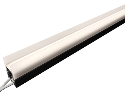 Светильник LEDUA светодиодный для стеклянных полок N4-4-600 600мм 12V 6W 600lm COB 3500K тепло белый свет черный корпус, черный провод 2м
