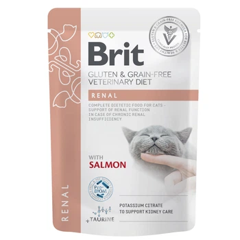 Вологий корм для кішок Brit GF VD Renal, 85 г, з лососем