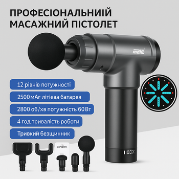 Ручной массажный пистолет Fascial Gun 8121 для глубокого массажа всего тела
