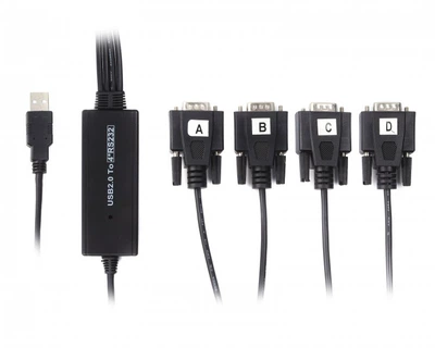 Кабель-переходник Viewcon VE671 USB 2.0 на 4 COM, 1 м