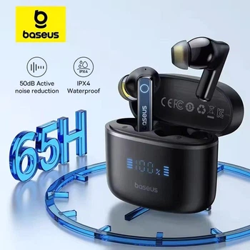 Беспроводные наушники Baseus Bowie 30 True Wireless Earphones 50dB, IPX4, ANC, BT5.3, 65Hrs, Black