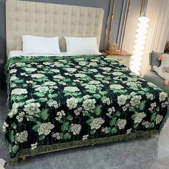Муслиновый плед покрывало Cappone Маки хлопок 4 слоя 200×230 см