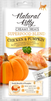 Крем-снек Natural Kitty Creamy Treats Chicken & pumpkin для кошек со вкусом курицы и тыквы, 4х12 г (SNK22102)