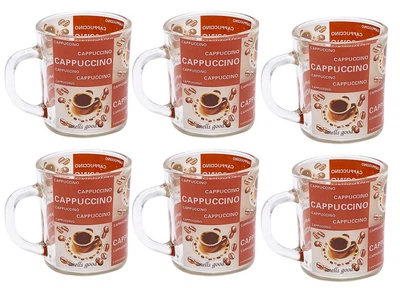Чашка стекло 200мл Набор 6 шт "Cappuccino"