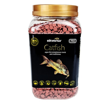 Корм для аквариумных сомов Аквариус "Cat Fish Menu" тонущие пеллеты 600 мл (350 г)