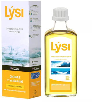 Suplement diety Lysi Tran Islandzki Cytrynowy 240 ml (5690548867750)