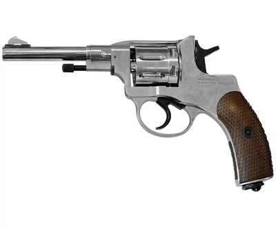 Пневматический револьвер Borner Nagan Silver 4.5 мм (металл, шарики)