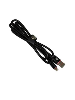 Кабель для iPhone 8/X/10/11/12/13/14 Pro Max Candiway USB - Lightning 2.4 A 1 м Black Leather с быстрой зарядкой