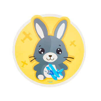 Килимок під тарілку круглий 34 cм Ambition Betty and Bunny дитячий зайчик жовтий пластик арт. 43132