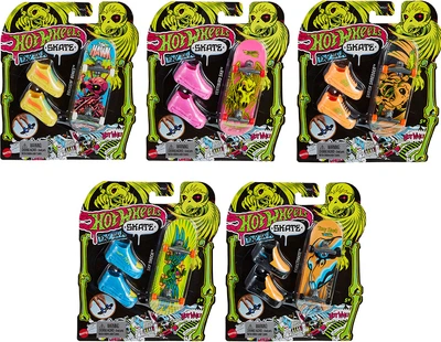 Скейт с обувью для пальчиков Hot Wheels Тони Гок Неон в ассортименте 1 шт (HPG21)