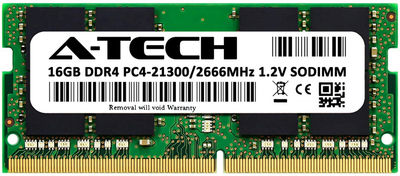 Оперативная память A-Tech 16GB DDR4-2666 (PC4-21300) SODIMM 2Rx8 Replacement for KVR26S19D8/16
