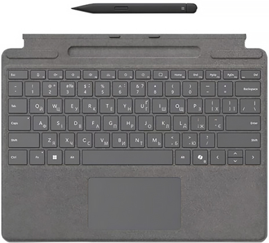Клавіатура бездротова Microsoft для Microsoft Surface Pro 8-11/Pro X Wireless UKR/ENG Platinum зі стилосом (8X8-00164)