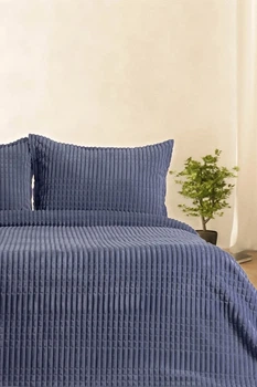 Покрывало с наволочками Merinos с Modern Line Евро 220×240 см Велософт Темно-синий