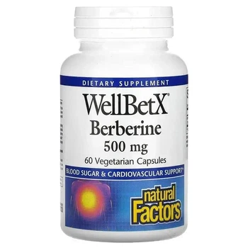 Берберін, 1000 мг Natural Factors, WellBetX, 60 вегетаріанських капсул