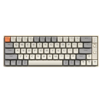 Механическая беспроводная клавиатура LANGTU GK65 с тремя режимами Type-C, Bluetooth и 2,4 ГГц, RGB подсветка клавиш, 65 клавиш (раскладка ENG-UA, QWERTY, Red Switch). Цвет – Молочно-белый
