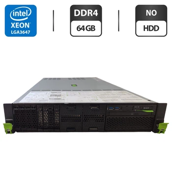 Сервер Fujitsu Primergy RX2540 M4 2U Rack / 2x Intel Xeon Silver 4110 (8 (16) ядер по 2.1 - 3.0 GHz) / 64 GB DDR4 / NO HDD (SAS) / iRMC S5 Graphics / 2x 450W б/у