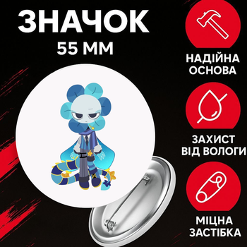 Значок У Світі Денді Roblox Dandy's World на шпильці на рюкзак 55 мм 1 шт zna_55_31
