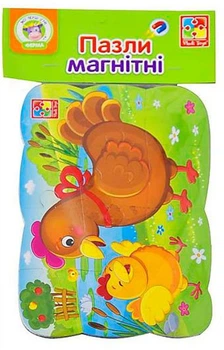 Детские пазлы на магните "Курочка и цыпленок" А5 VT3205-78, 12 элементов 4555891